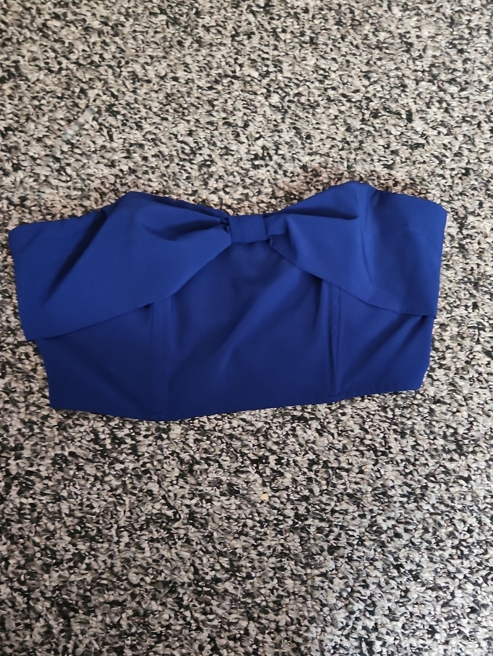 Blue Strapless Crop Top